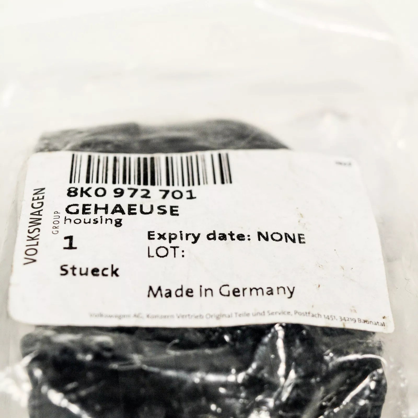 NEW AUDI A1 8X FLAT CONTACT HOUSING WITH LOCKING MECHANISM 8K0972701 ORIGINAL