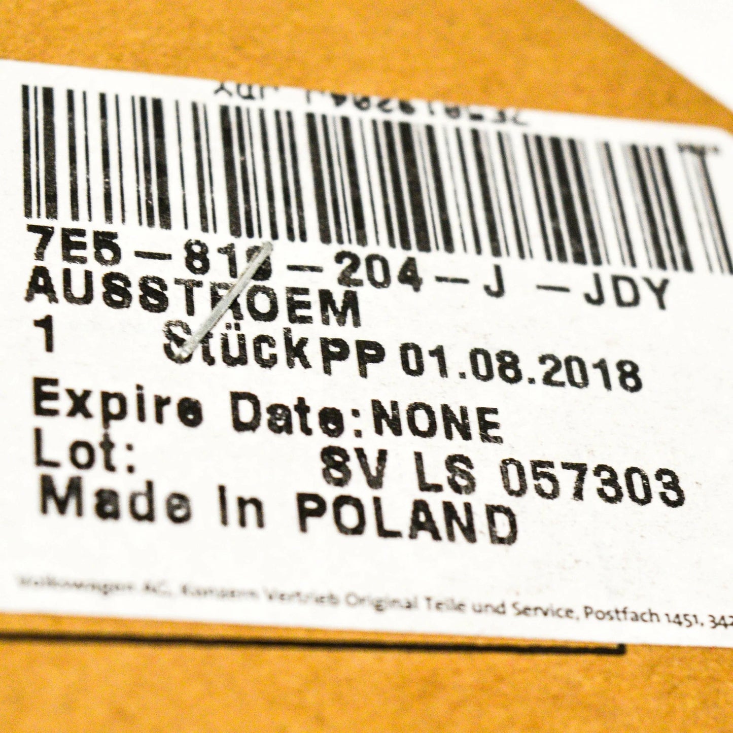 NEW VW TRANSPORTER VI FRONT DASH RIGHT AIR VENT DUCT 7E5819204JJDY LHD