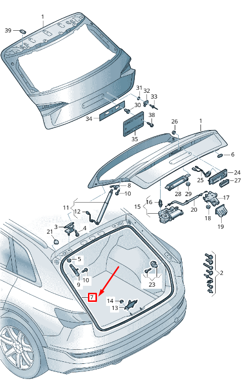 new audi e-tron ge rear lid seal rubber 4ke827705a original