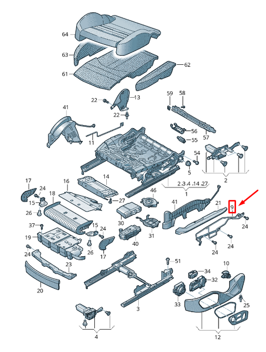 NEW AUDI E-TRON GEN FRONT LEFT OUTER SEAT TRIM RETAINER 4K0881559B ORIGINAL