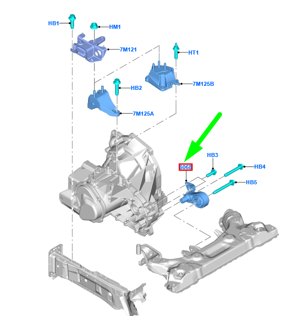 new ford tourneo courier transmission mounting housing 1835635 original