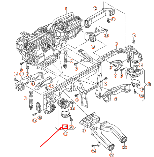 new audi a8 d4 hvac floor mode door actuator servomotor 4h0820511b original