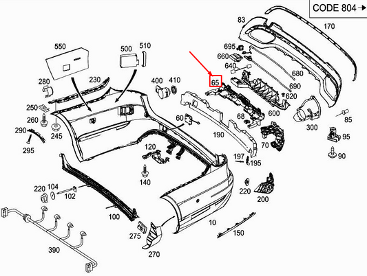 new mercedes-benz e w212 rear center bumper bracket a2128856914 original