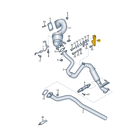 NEW VOLKSWAGEN TIGUAN 5N EXHAUST PIPE BRACKET 5N0253461J ORIGINAL