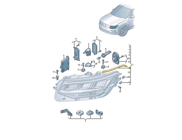 NEW VOLKSWAGEN TIGUAN AD FRONT RIGHT HEADLIGHT SIDE SEAL 5NA941120B ORIGINAL