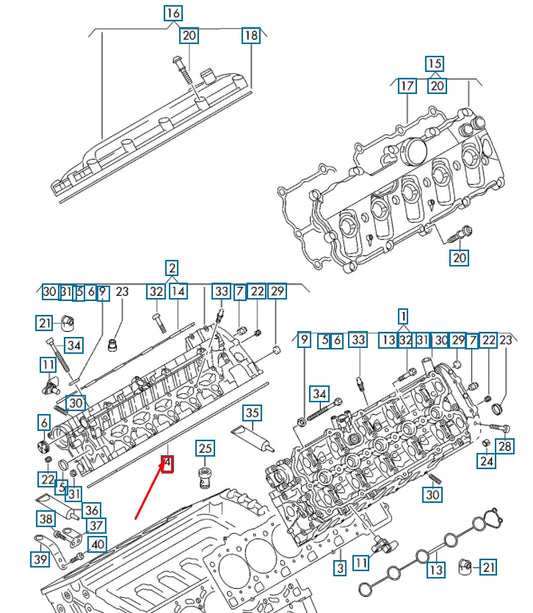 NEW AUDI R8 4S RIGHT CYLINDER HEAD GASKET CYLINDERS 1-5 07L103383BB ORIGINAL