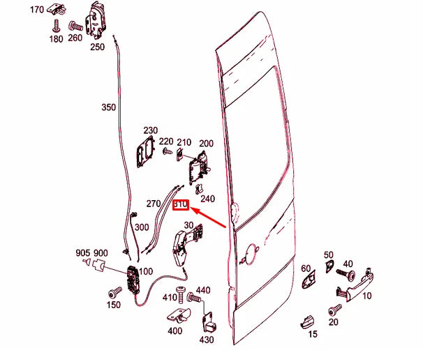 NEW MB SPRINTER 906 REAR PANEL DOOR LOCKING MECHANISM CABLE A9067601540 ORIGINAL