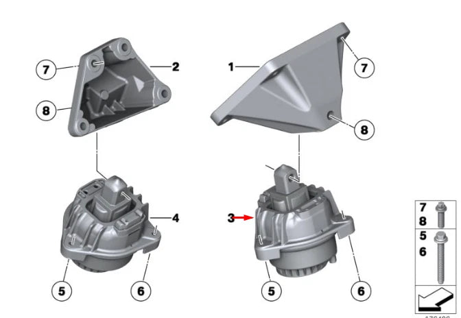 NEW BMW 5 F10 LEFT SIDE ENGINE MOUNT 518D DIESEL 2L 22117935141 7935141 ORIGINAL