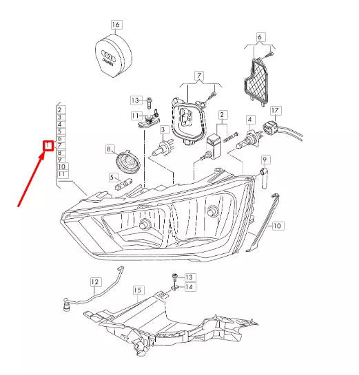 NEW AUDI A1 8X FRONT RIGHT HEADLIGHT RHD 8XA941004A ORIGINAL