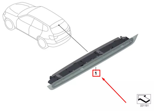 NEW BMW X3 F25 REAR AUXILIARY STOP LAMP 7217304 63257217304 ORIGINAL