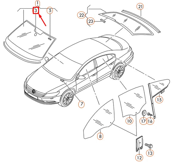 NEW VOLKSWAGEN CC RETAINING PLATE FOR INTERIOR MIRROR 7N0845543A
