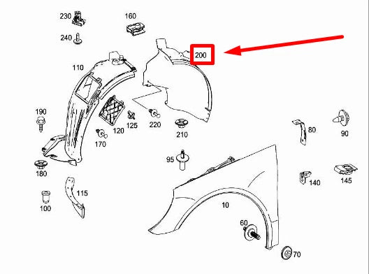 NEW MERCEDES-BENZ R W251,V251 FRONT LEFT FENDER REAR PART A2518840922 ORIGINAL