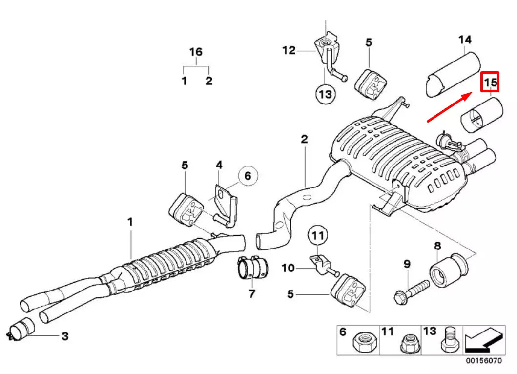 NEW BMW 3 CABRIO E93 EXHAUST PIPE TIP 18307553642 7553642 ORIGINAL