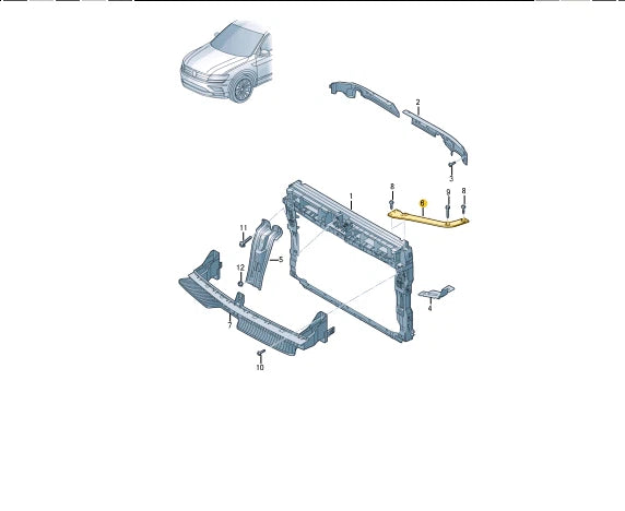 NEW VOLKSWAGEN TIGUAN AD RIGHT UPPER PANEL BRACE 5NN805932