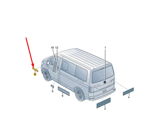 NEW VOLKSWAGEN TRANSPORTER T6 SGA SGH LEFT WING BADGE 7LA853675JDPJ ORIGINAL