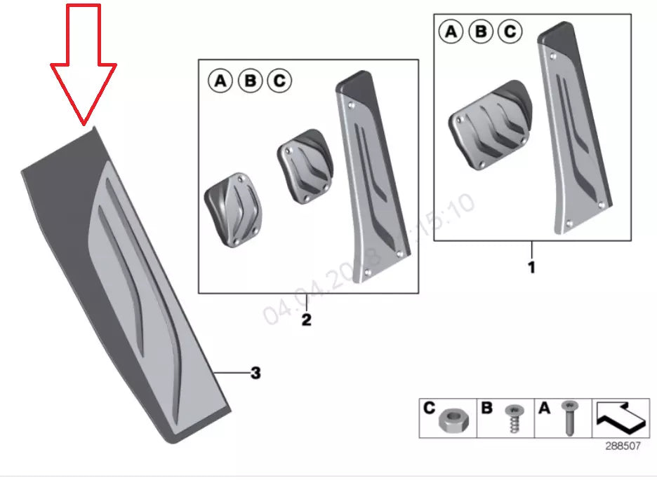 NEW BMW 3 F30 M PERFORMANCE STAINLESS STEEL FOOTREST 51472232279 2232279
