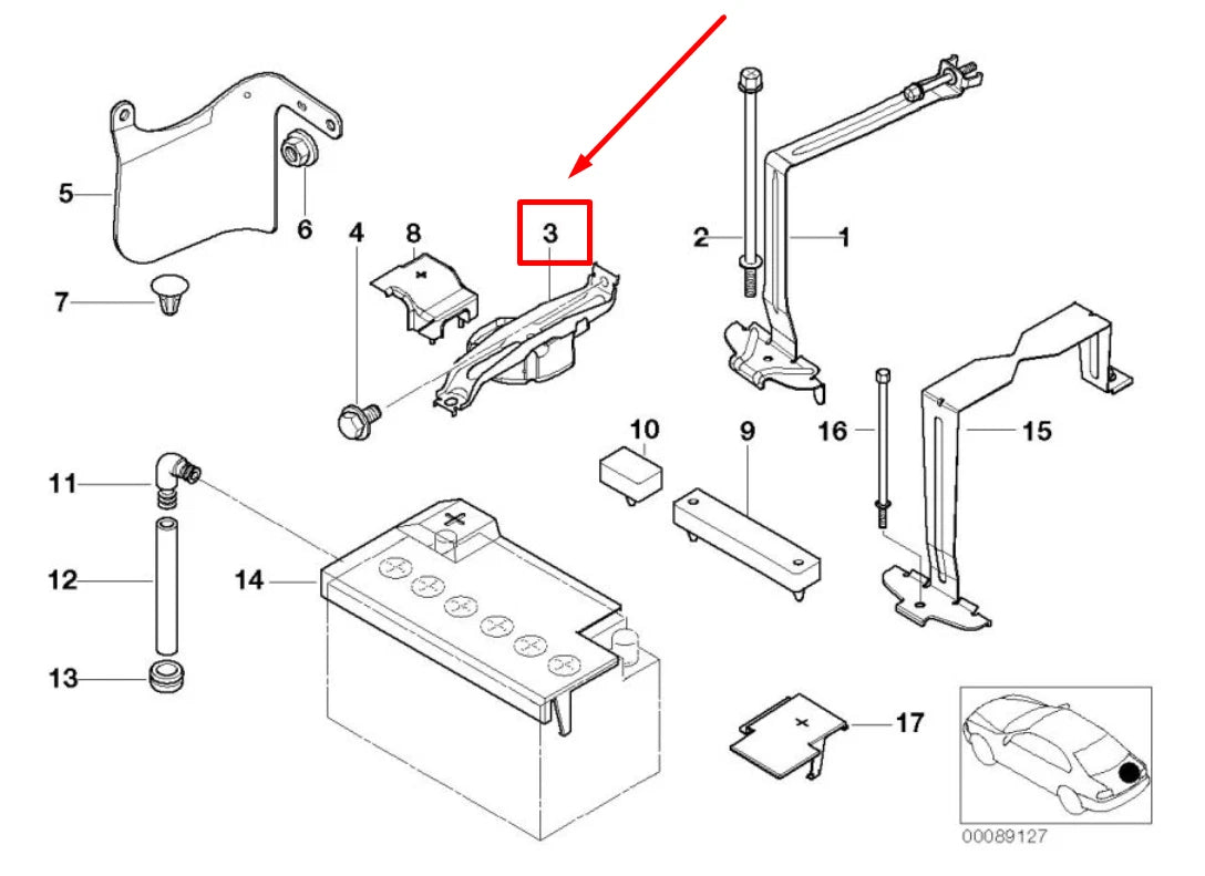 NEW BMW 3 E46 BATTERY HOLDER 61218370984 8370984 ORIGINAL