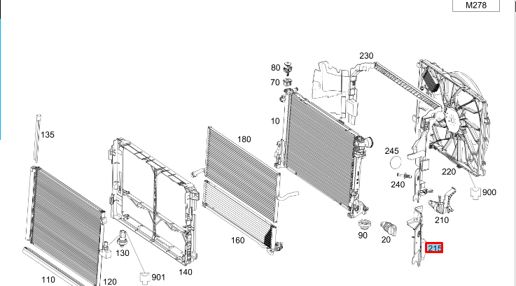 NEW MERCEDES-BENZ SL R231 RADIATOR AIR DUCT A2315050988 ORIGINAL