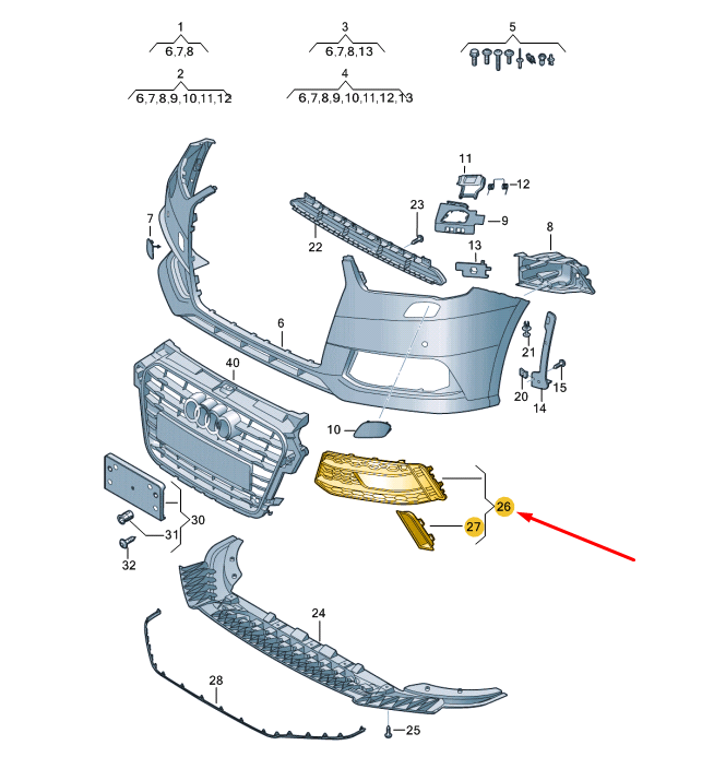 new audi a1 mk1 front bumper left air guide grille 8xa807647dy9b original