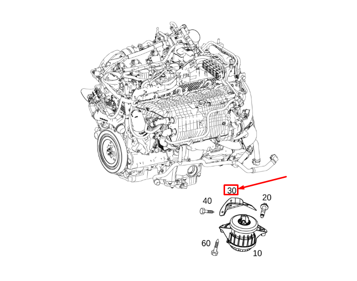 new mb gle w167 engine mount right screening plate a1672411000 original