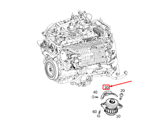new mb gle w167 engine mount right screening plate a1672411000 original
