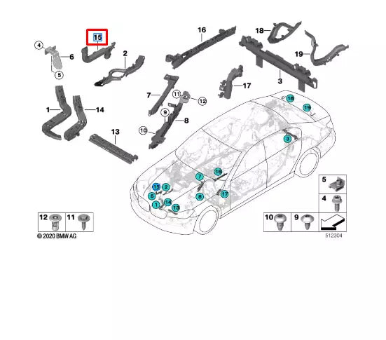 NEW BMW M5 F90 CABLE GUIDE 61139325426 9325426 ORIGINAL