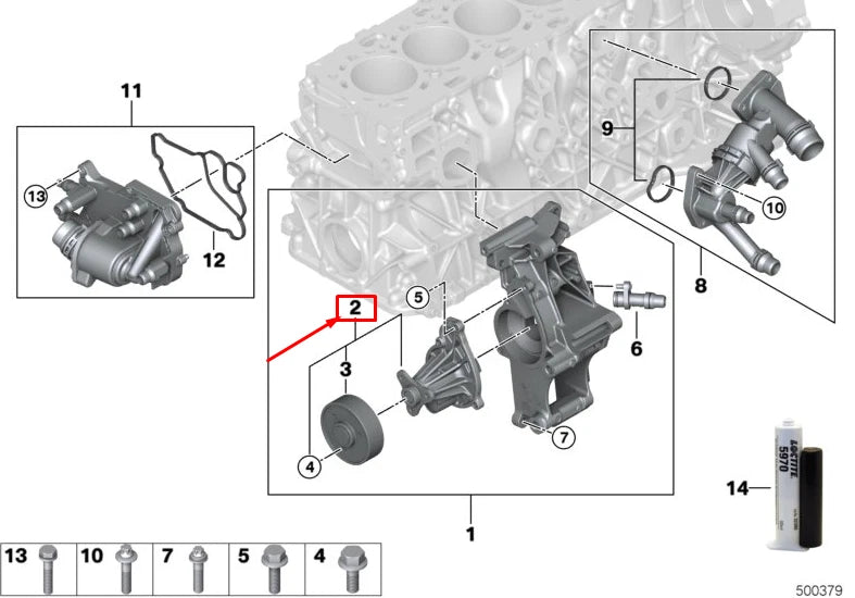 NEW BMW X5 G05 ENGINE COOLANT PUMP 11518595644 ORIGINAL