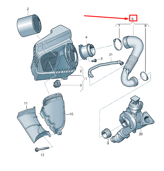 new audi a6 avant c7 engine air intake hose 4g0129615e original