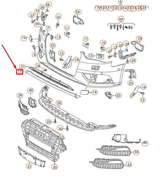 NEW AUDI A3 8V FRONT SPOILER 8V5807110GRU