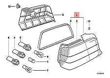 NEW BMW E36 SEDAN TAIL LIGHT RIGHT 1393432 63211393432 ORIGINAL