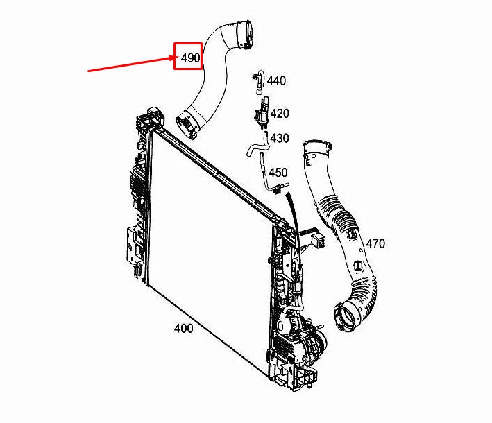 NEW MERCEDES-BENZ A W177 RIGHT CHARGE AIR COOLER HOSE A2475280482 ORIGINAL