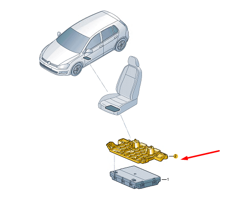 new skoda enyaq front left seat/backrest control unit retainer 5wa959729