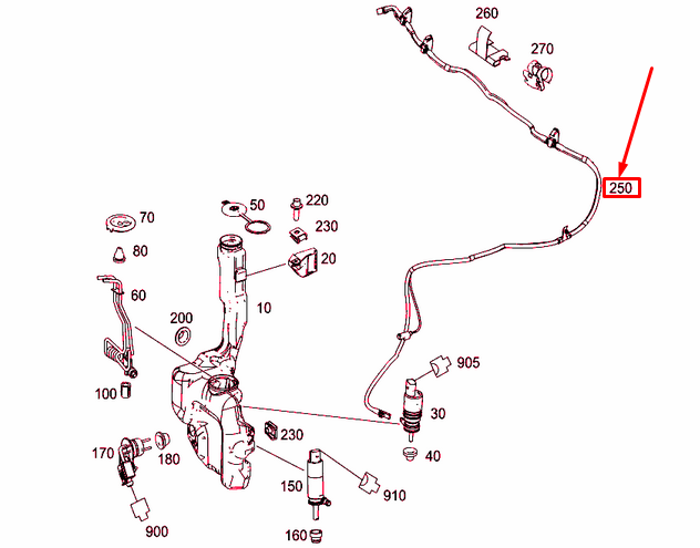 NEW MERCEDES-BENZ E W212 WASHER NOZZLE HEATED HOSE LHD A2128600892 ORIGINAL