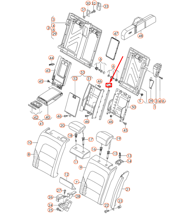 NEW AUDI A4 B8 REAR SEAT SIDE THROUGH-LOAD TRIM 8K0885943A4PK ORIGINAL
