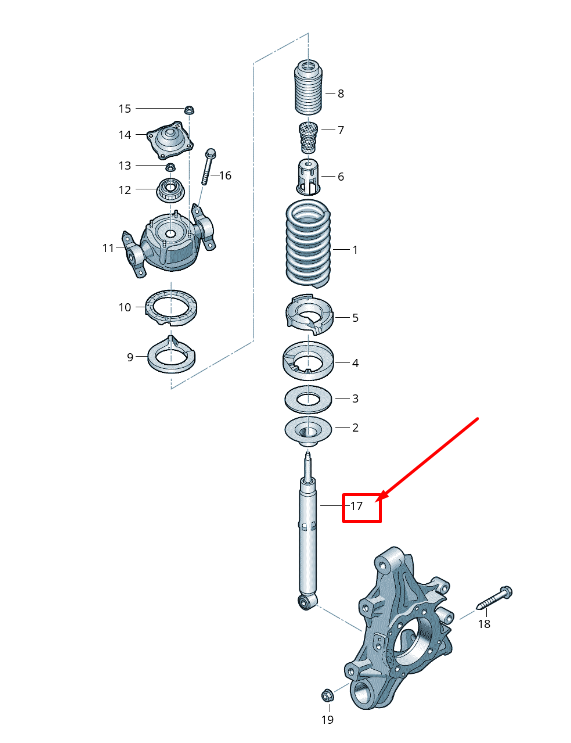 new vw touareg 7p rear shock absorber 7p6513029bc original