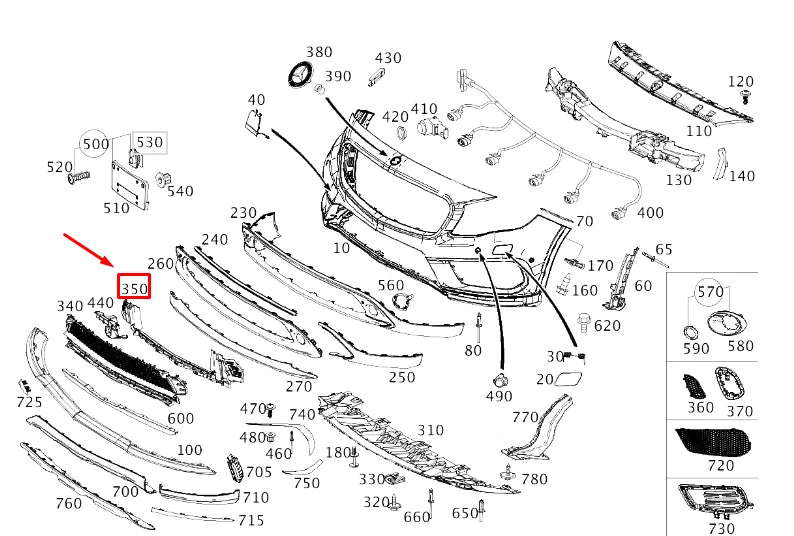 NEW MERCEDES-BENZ GLA X156 FRONT BUMPER AREA CENTER COVER A1568858500 ORIGINAL