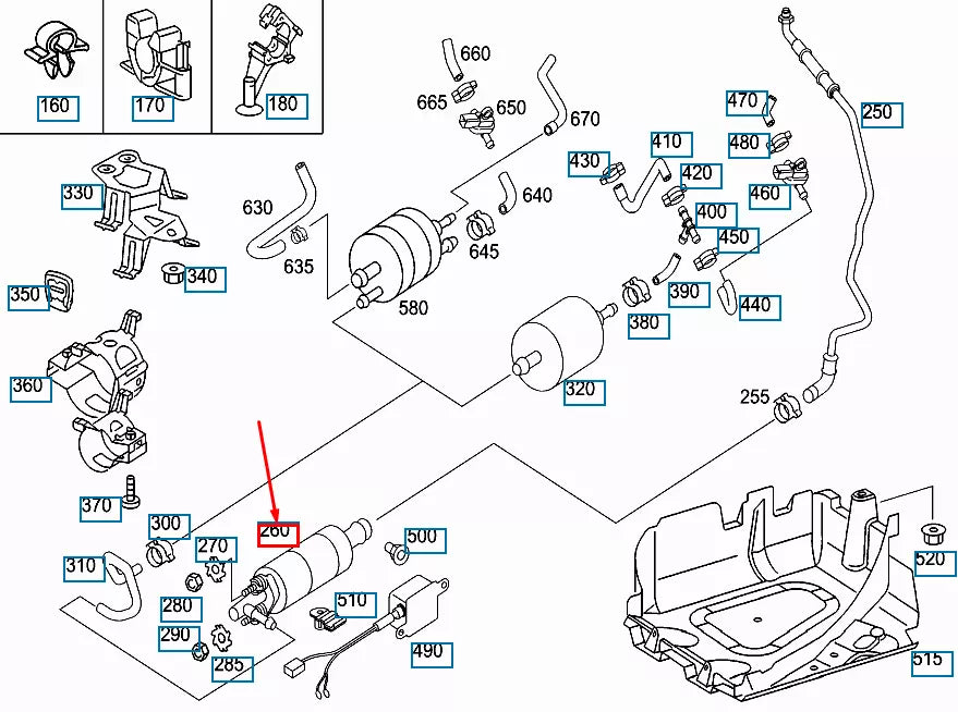 NEW MERCEDES-BENZ CL C215 AMG ELECTRIC FUEL PUMP A0014706594 ORIGINAL