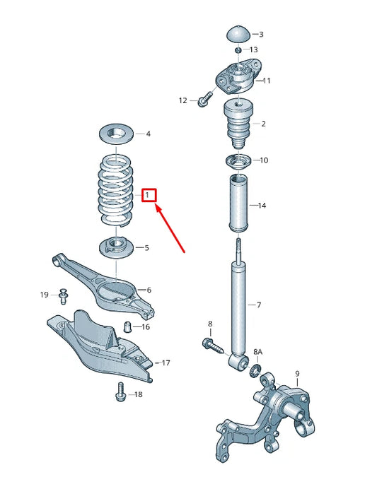 NEW VW GOLF VI 5K MK6 REAR COIL SPRING 1K0511115DK