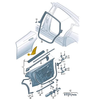 NEW AUDI E-TRON GT RIGHT STONE CHIP PROTECTION FILM 4J3839708