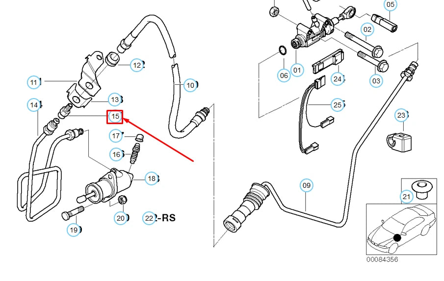 NEW BMW 3 E46 CLUTCH CONTROL LOCK VALVE 21526755892 6755892 ORIGINAL