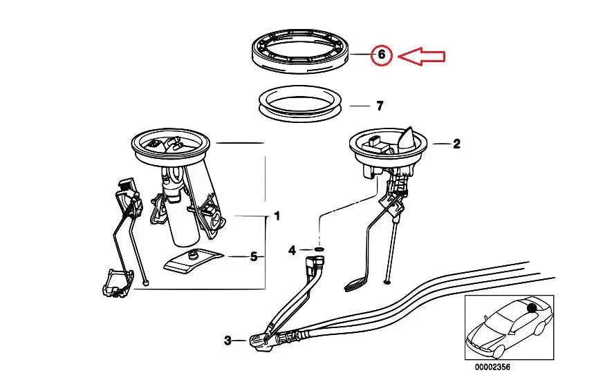NEW BMW 3 E36 FUEL PUMP LOCK RING 16111181142 ORIGINAL