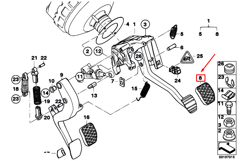 new bmw 1 e87 manual transmission brake pedal rubber pad 35211160422 original