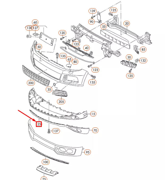 NEW VOLKSWAGEN TOUAREG 7P FRONT BUMPER LOWER SPOILER 7P68071109B9 ORIGINAL