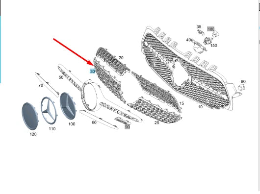 NEW MB A W177 RIGHT LOWER RADIATPR GRILLE PART TRIM A1778884000