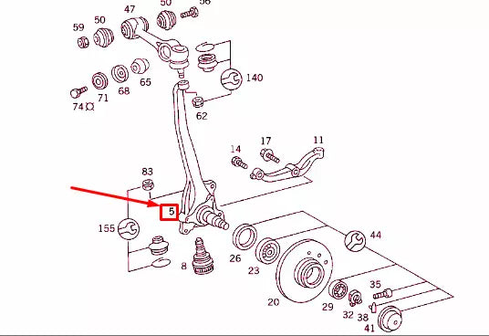 NEW MERCEDES-BENZ S W126 FRONT RIGHT STEERING KNUCKLE A1163304120 ORIGINAL