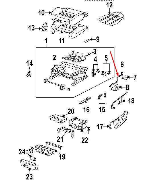 NEW VOLKSWAGEN GOLF MK6 SEAT BASE BOWDEN CABLE 1K3881341 ORIGINAL