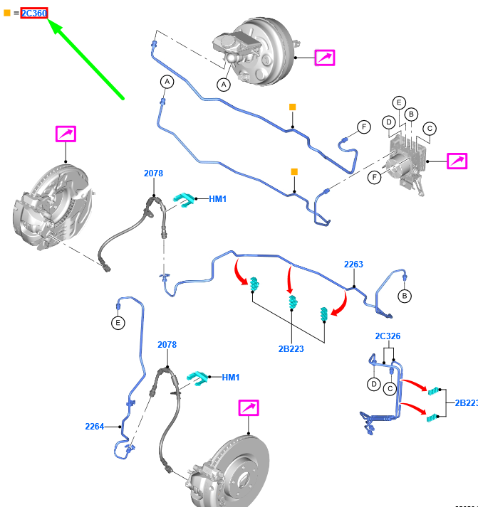 new ford kuga mk3 front brake tube assy rhd 2354185 jx61-2c360-bd original