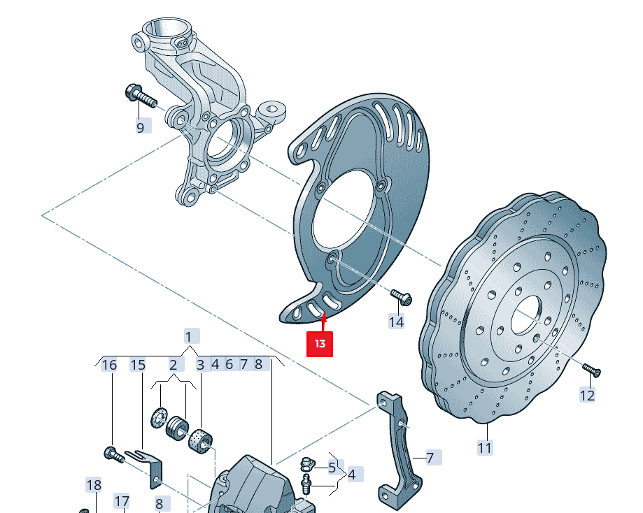 NEW AUDI RSQ3 8U FRONT RIGHT BRAKE DISC PROTECTION 8U0615312 ORIGINAL