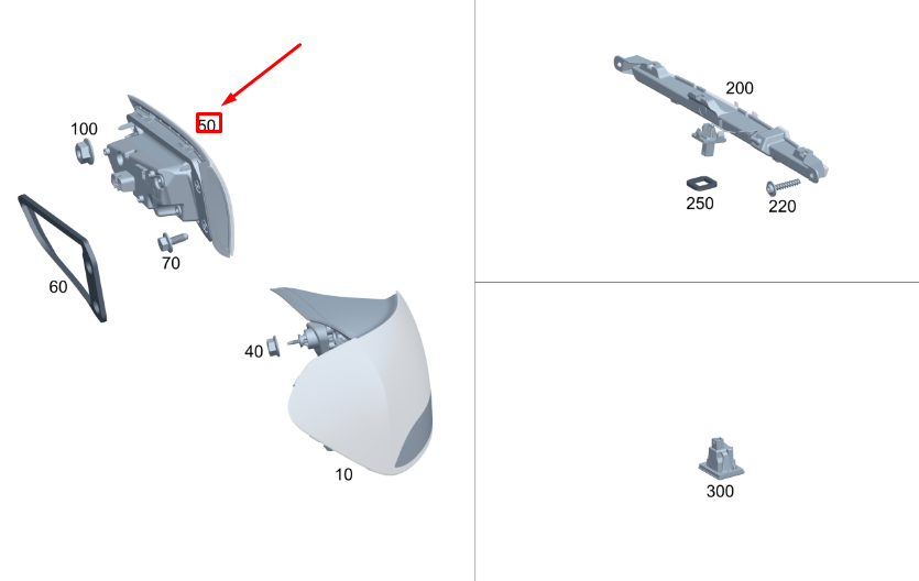 new mercedes-benz gla h247 left side inner taillight a2479063901 original