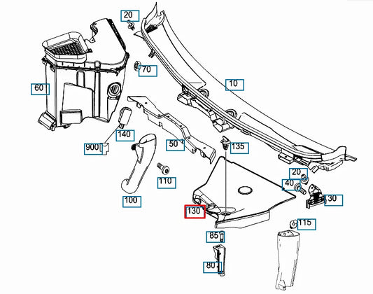 NEW MB SL R231 FRONT RIGHT WATER DRAINAGE COVER LHD A2316870507 ORIGINAL